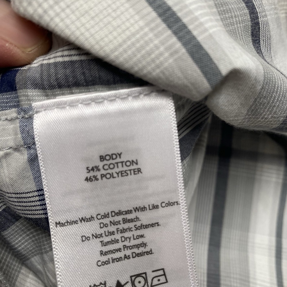 Eddie Bauer Shirt Mens Small Gray Plaid Long Sleeve Button Up Vented Outdoor - Picture 4 of 8